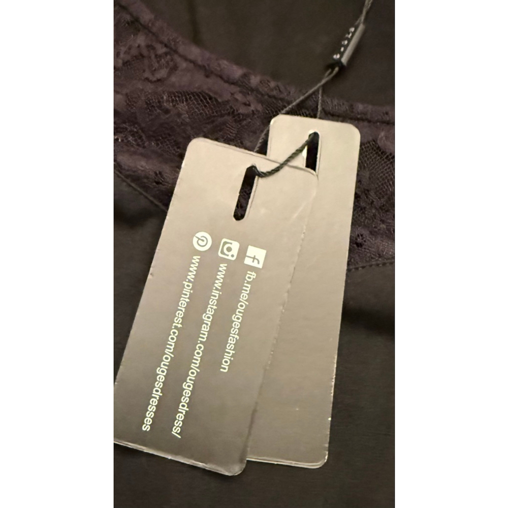 NWT Women's Ouges Black Beige Lace Sleeveless Min… - image 8